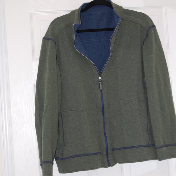 Green/Blue Reversible ZIpper Jacket No Tags - Picture 4 of 13